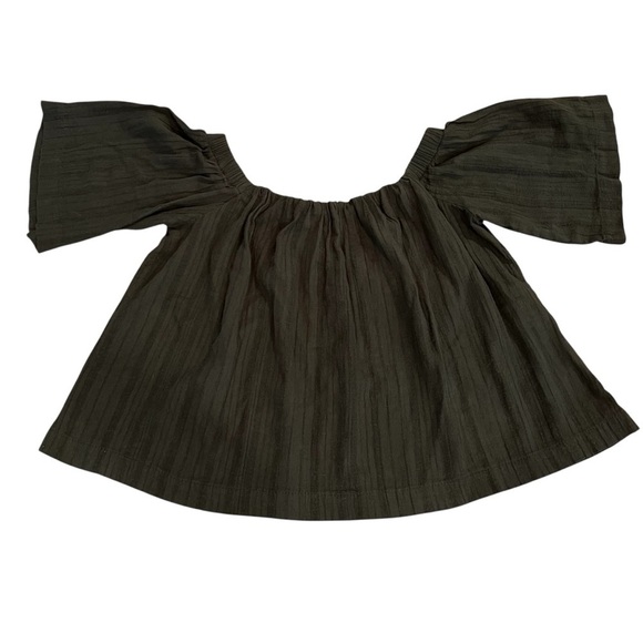 REFORMATION Tomato Off Shoulder Linen Top Crop Blouse Black Womens Size XS - Picture 3 of 12